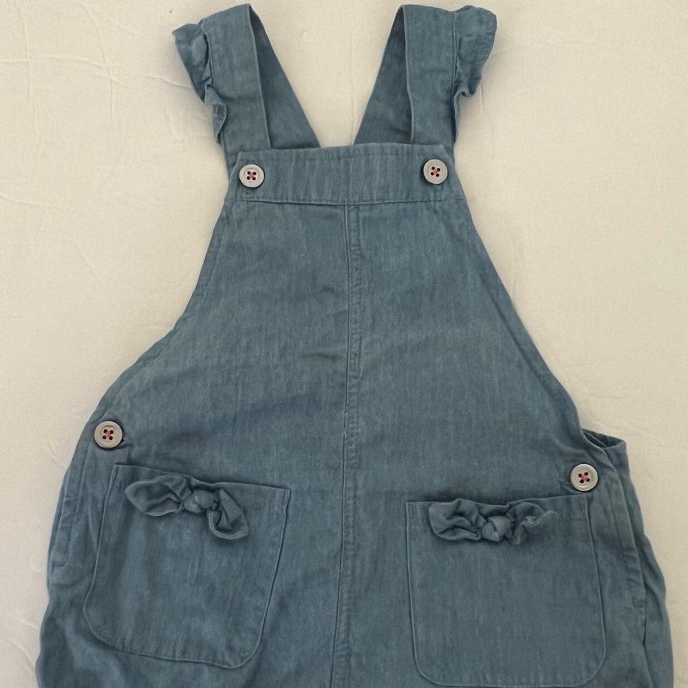 FIRST IMPRESSIONS One-Piece Bib Overall Shorts toddler size 2T, thin denim